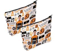 2PcsRacing Fans Cosmetic Bag,Formula 1 Makeup Bag, mclaren f1 Merchandise Birthday Gifts for Women Mom, Zipper Pouch Bag Racing f1 Gifts,f1 Merchandise