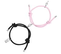 2pcsset Lock Key Rope Braided Couple Bracelet A Pair Of Ball Hand Men And Women Gift Friendship Charms Rope Jewelry
