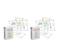 2pcsTransparent TROT Cards, TROT Cards Deck Age 8+ with Meanings On Them Training Deck Set with Guidebook Fortune Telling Game Ideal for Beginners to Experts, Learning Telling Beginner