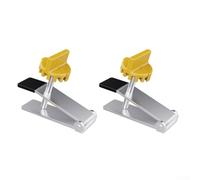 2Pics Stainless Steel Tile Height Adjuster and Wall Tile Locator with Rubber-Coated Front End for Leveling and Protection, Black Yellow(B 2pcs)