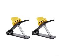 2Pics Stainless Steel Tile Height Adjuster and Wall Tile Locator with Rubber-Coated Front End for Leveling and Protection, Black Yellow(A 2pcs)