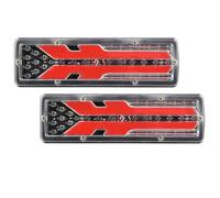 2piece 12V/24V Car Trailer Trucks Tail Lights Car LED Rear Tail Light Running Turn Signal Rear Lamps Lorry Bus Taillight Parts Rear Tail Light Lamp(G,12V)