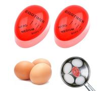 2Piece Durable Egg Timer, Colour Changing Boiled Egg Timer, Egg Timers for Boiling Eggs, Color Changing Indicator Soft Medium and Hard Boiled Eggs Heat Sensitive Safe Kitchen Tool Cooking Home Use Gif