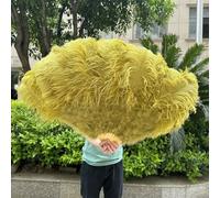 2Piece Peach Pink Ostrich Feathers Fans Foldable Hand Held Decor Plumes Fan Performance Fans Party Props Stage Show Props 130CM-32 Olive green-130CM 1PCS Left