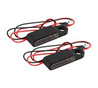 2pieces 6 Led Mini LED Handlebar Faucet Fork Swing Turn Signal Indicator Blinker Amber Light compatible for Motorcycle Scooter Dirt Bike Street Bike Black Shell&Smoked Black Lens