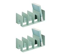 2Pieces Acrylic Bookends For Shelf 4 Section Book End Magazine Stand Book Stoppers Space Saving Desk Organizers Space Saving Acrylic Bookends