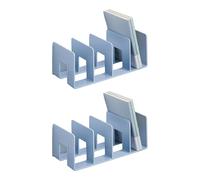 2Pieces Acrylic Bookends For Shelf 4 Section Book End Magazine Stand Book Stoppers Space Saving Desk Organizers Space Saving Acrylic Bookends