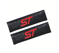 2pieces Car Seat Belt Pads for Ford ST, Carbon Fiber Leather Protector Cover Shoulder Comfort Harness Pads Auto Interior Accessories,Black-22 * 6.5cm