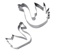 2Pieces Cookie Cutters Shapes Baking Set, Swan Shape Stainless Steel Metal Molds Pastry Cutter, Swan Cutters for Baking Accessories Halloween Holiday Cookie Cake Doughnut