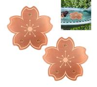 2pieces Copper Bird Bath Disk | Triple-Point Support Cleaner Tray |Flower Shape Copper Bird Bath Purification Disk For All Seasons | Feeder Accessories For Outdoor Patio Lawn Fountain Bowl