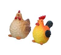2Pieces Easter Miniature Resin Chicken and Figures Ornaments for Adding Charm to Your Home Decoration Miniature Hen and Chick Set