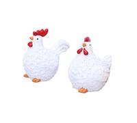 2Pieces Easter Miniature Resin Chicken and Figures Ornaments for Adding Charm to Your Home Decoration Miniature Hen and Chick Set