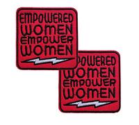 2Pieces Empowered Women Empower Women Iron On Sew On Patch, Embroidered Patch Emblem Badge for Backpacks,Jeans (AP03)