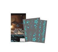 2Pieces Glowing Skin Tattooes Stickers for UV Parties Face Body Art Safe Hypoallergenics Formulas Glowing in Dark Temporary Tattooes