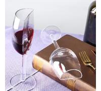 2pieces Half A Glass of Wine | Long Stemmed Half Red Wine Cup | Creative Champagne Glasses | for KTV Bar Night Club Party Dishwasher Safe 22.5x7x6cm 140ML