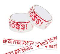 2Pieces Halloween Decorations Caution Tape 1.9inch x 82Feet Halloween Safety Warning Tapes Scary Hazard Warning Party Decor Outdoor Indoor DIY Fright Spooky Tape and Handprints KEEP OUT DO NOT CROSS