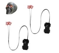 2pieces Halloween LED Glowing Light Up Eyes, Light Up LED Eyes For Skeleton With Timer, Horror DIY Lighted Eye, For Halloween Decoration, Skulls, Pumpkin, Spider, Tombstone Props, Cosplay(Red)