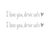 2pieces I Love You Drive Safe Mirror Sticker, Drive Safe I Love You Car Rearview Decal with Heart Sticker, Waterproof Letters Car Decoration, for Bumper, Windshield(Silver)