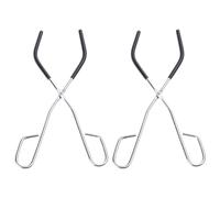 2Pieces Laboratory Metal Beaker Clip Pliers Laboratory Cup Clamps for Labs Experiment and Teaching Demonstration Stainless Steel