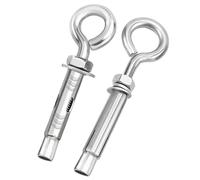 2Pieces M6 M8 M10 304 Stainless Steel Expansion Hooks Concrete Wall Anchor Bolt Cup Closed Spring Opening Sleeve Fastener(M8)