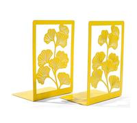 2Pieces Metal Book End For Shelves Decorative Bookends Heavy Duty End Stopper Slip Resistant Bookends For Home Kitchen Cookbook Organizers