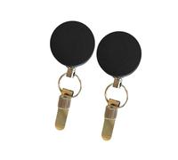 2Pieces Metal Pen Holder with Badges Reels Metal Pen Holder with Pocket Clip Adjustable Spring Rings for Doctor Nurse Student Case