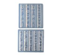 2Pieces Nails Art Molds Bowknot Theme Template Moulds Silicone Texture for Beauticians and Learners Ribbon Bowknot Mold