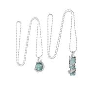 2Pieces Natural Stone Cylinder Necklace Set Unisex Design Multifuntional Jewelry Stone Texture For Women Men Couples Pendant Necklace Set