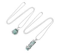 2Pieces Natural Stone Cylinder Necklace Set Unisex Design Multifuntional Jewelry Texture For Women Men Couples Handmade Natural Necklace