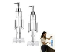 2pieces Nutcracker Soap Dispenser, Clear Acrylic Nutcracker Shape Soap Dispenser, Decorative Christmas Hand Soaps Dispensers With Pump, Refillable Hand Soaps Bottle, For Bathroom, Kitchen Countertop