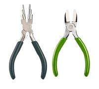 2Pieces Nylon Jaw Pliers Flat Nose Pliers Wire Looping Set Carbon Steel Texture Suitable for Jewelry Jewelry Making Tool