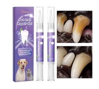 2Pieces Pet Oral Cleaning Gel, 6ML Pet Oral Repair Gel, Pet Toothbrush Pen, Teeth Cleaner for Dogs, Pet Teeth Care Solution, Pet Oral Restoration Whitening Gel, Pet Supplies for Cat Dog Teeth Care