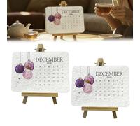 2pieces Plantable Love Seed Calendar 2026, Seed Paper Desk Calendar 2026, 12 Months Desk Planning Calendars With Stand, Decorative Organizer Scheduler For Cabinet, Entrance, Dining Room