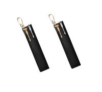 2Pieces Portable Pencil Pouches with Keychain Hook 16CM PU Leather Pen Storage Bag for School Offices Travel Daily Use Pen Owner with Clip