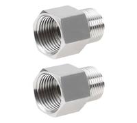 2Pieces Practical Reinforced Stainless Steel Transitioned Fittings G1/4 Female N1 Male Threaded Pipes Connectors Pipe Fittings