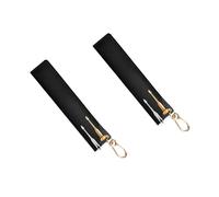 2Pieces PU Leather Pen Sleeve with Keychain Hook Portable Pen Pouches for Binder Journal Planner Notebook Backpack Charm Stylish Pencil Bag