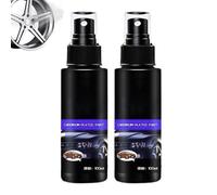 2pieces Refurbishing Agent Spray For Chrome Plated Parts, 100ml Car Chrome Cleaner, Nano Scratch Remover Spray For Cars, Long Lasting Chromes Polish Sprays, For Stainless Steel Aluminum Brass Copper