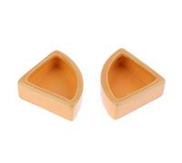 2Pieces Reptiles Feeder Ceramic Food Bowl Anti-escape Dish For Lizard Gecko Orange Angle M