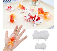 2Pieces Resin Fish Keychain Mold Animal Silicone for Epoxy 3D Pendant Casting Molds Tool for Silicone