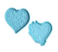 2Pieces Resin Keychain Mold Eyes Heart for Butterfly Silicone for Epoxy Resin Craft Pendant Molds Heart Shape for