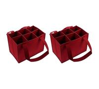 2Pieces Reusable 6 Bottle Wine Bag Thick Felt Fabric with Internal Dividers for Secure Transporting Beer Champagne Protective Felt Wine Carriers with Dividers