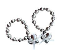 2Pieces Silver Love Bowknot Hair Band Hair Accessory Elastic Hair Bands Fashion Hair Jewelry Suitable For Stylish Looks