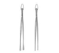 2Pieces Sturdy Nonrust Steel Cooking Tongs, Silver 2piece Set w | Extended Handle, Heavy Duty, Safe Grip Design, for Deeper Fryers and Ovens, Food Handling