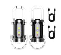 2pieces Super Bright Mini Keychain Flashlight, Waterproof Rechargeable LED Keyring Torch, Pocket Flashlight for Emergencys Power Outdoor Hiking Camping