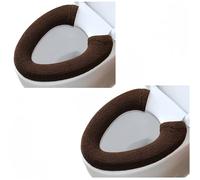 2Pieces Thicker Bathroom Soft Toilet Seat Cover Pad with Handle Toilet Lid Cover Cushion Soft Thicker Stretchable Washable