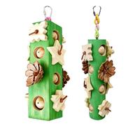 2Pieces Wooden Block Perch Chew Stick Toy for African Greys to Satisfy Natural Chewing Foraging Instincts Enrichment Conure Grinding Toy