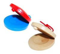 2pieces Wooden Castanets - 5.5 CM Finger Clappers, Percussion Castanets, Funny And Creative Musical Castanet Instrument For Children's Theme Parties, Kindergarten Stage Performances