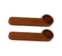 2Pieces Wooden Measuring Scoops Set with Sealing Clip Design for Organized Coffee Making Kitchen Household Essential Home Coffee Scoops