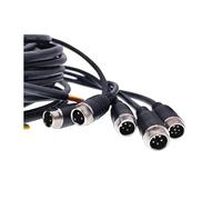 2pin 3pin 4pin 2m GX12 cable connectors waterproof joint extension cable plug male and female M12 5pin 6pin black IDGTTLDF(4Pin female)