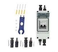 2Pin DC Isolator Switch Photovoltaic Circuit Breaker,153040A Waterproof IP65,for Networked Solar Panel Systems,Off Grid Power Outdoor Use(15A)